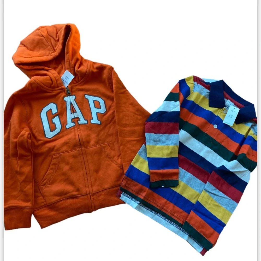 Lot (2pcs) of Toddler Boys GAP hoodie and long sleeves size 5T NWT - Picture 1 of 5